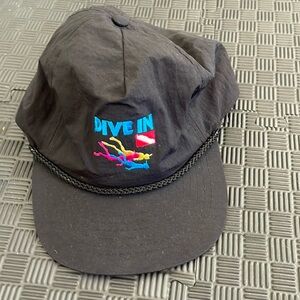 Dive In norwegian cruise cap. black one size adjustable back strap
